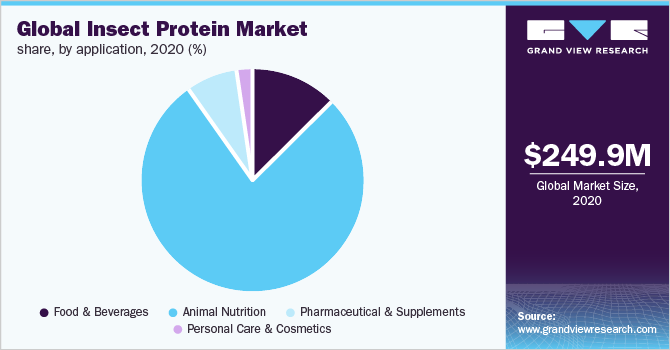 Global insect protein market share, by application, 2020 (%)