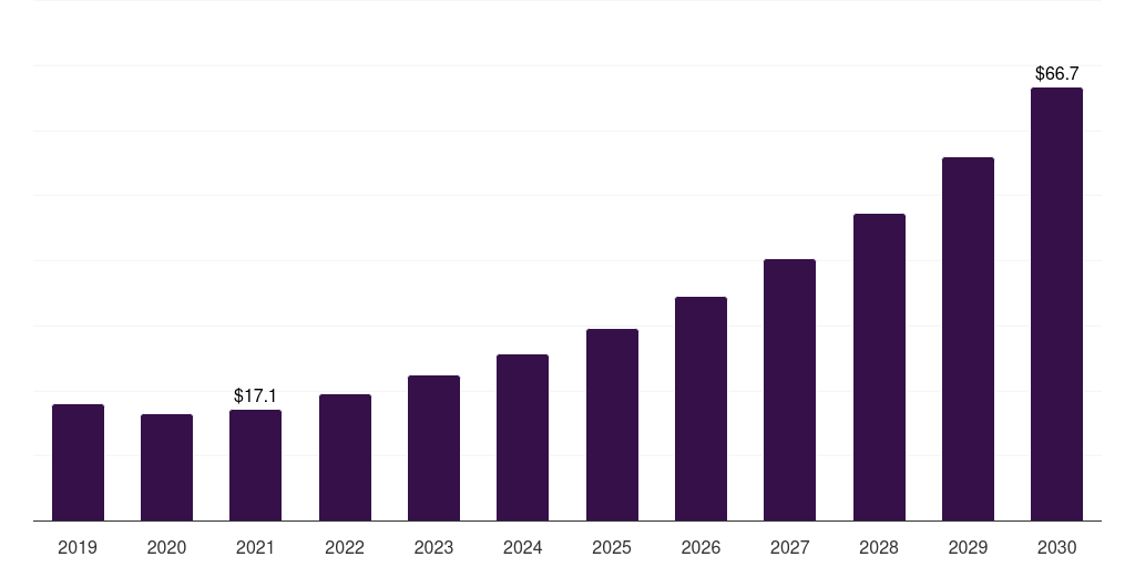 China bio-based elastomers market, 2019-2030 (US$M)