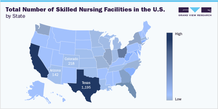 Total Number of Skilled Nursing Facilities in the U.S., by State