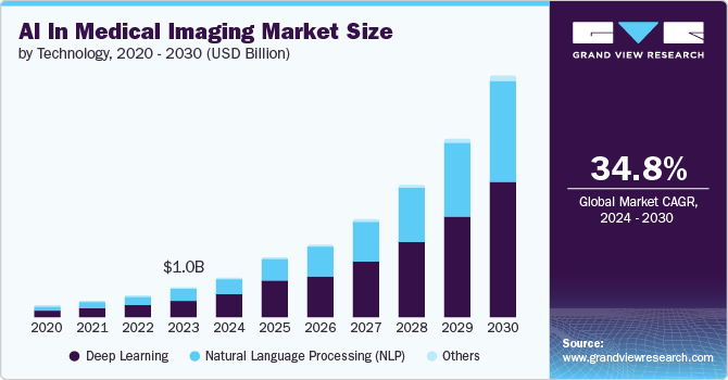 AI in Medical Imaging Market size and growth rate, 2024 - 2030