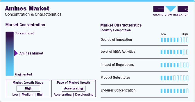 Amines Market Concentration & Characteristics
