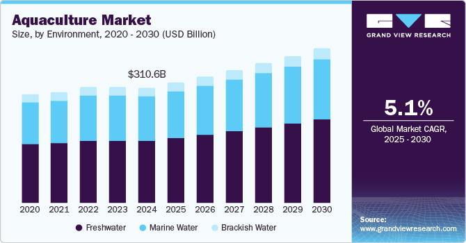 Aquaculture Market Size, By Environment, 2020 - 2030 (USD Billion)