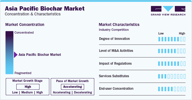 Asia Pacific Biochar Market Concentration & Characteristics