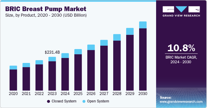 BRIC Breast Pump Market Size by Product, 2020 - 2030 (USD Billion)