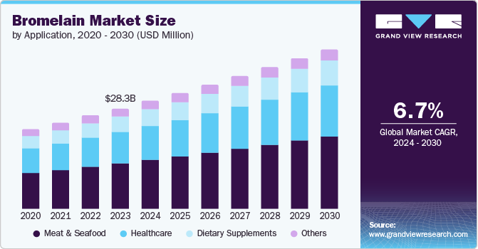 Bromelain Market Size By Application, 2020 - 2030 (USD Million) 