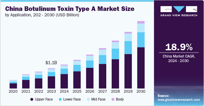 China Botulinum Toxin Type A market size and growth rate, 2024 - 2030