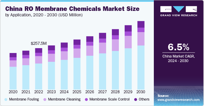 China RO Membrane Chemicals Market Size by Application, 2020 - 2030 (USD Million)