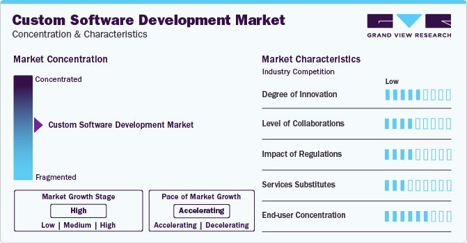 Custom Software Development Market Concentration & Characteristics