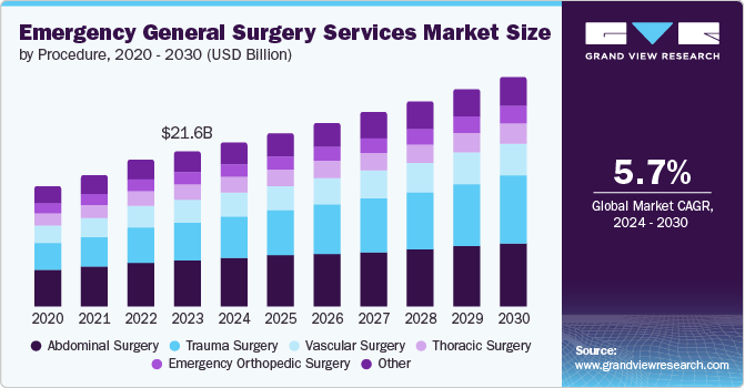 Emergency General Surgery Services Market Size, 2024 - 2030