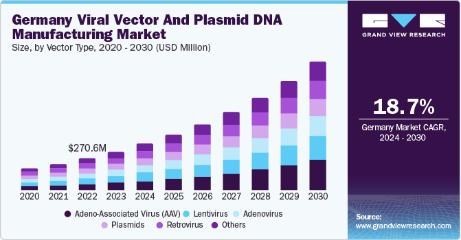 Germany Viral Vector And Plasmid DNA Manufacturing Market size and growth rate, 2024 - 2030