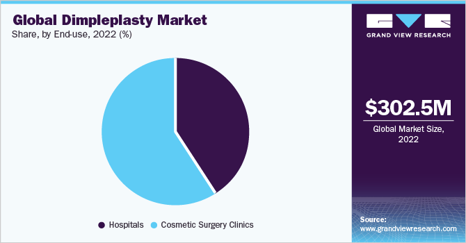 Global Dimpleplasty Market Share By End-use, 2022 (%)