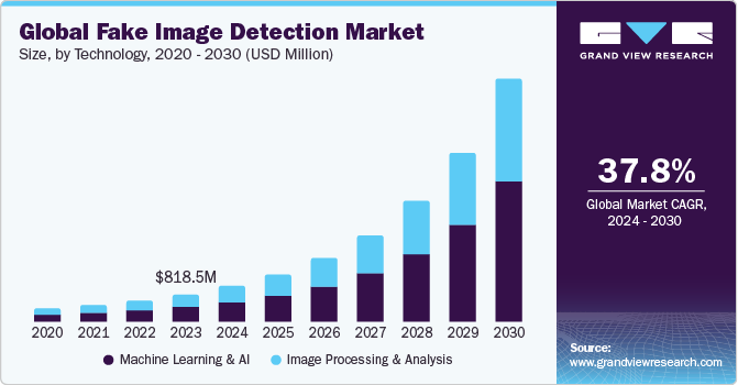 Global Fake Image Detection Market size and growth rate, 2024 - 2030