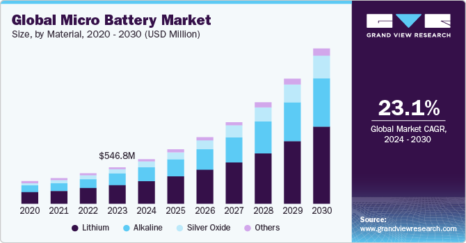 Global Micro Battery Market size and growth rate, 2024 - 2030