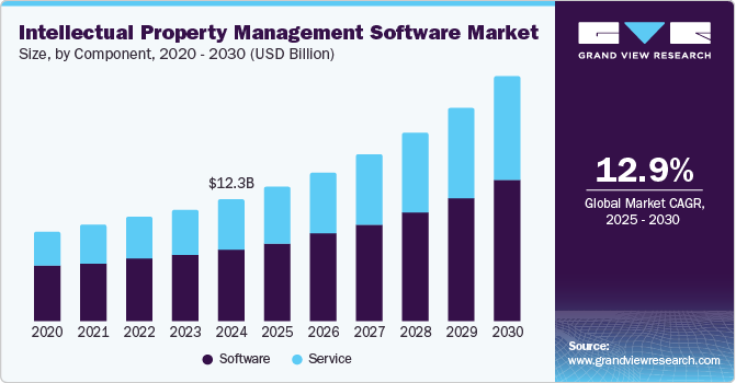 Intellectual Property Management Software Market Size, by Component, 2020 - 2030 (USD Billion)