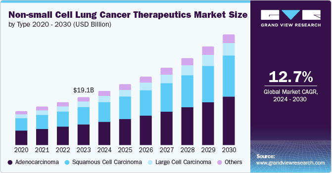 Non-small Cell Lung Cancer Therapeutics Market Size by Type, 2020 - 2030 (USD Billion)