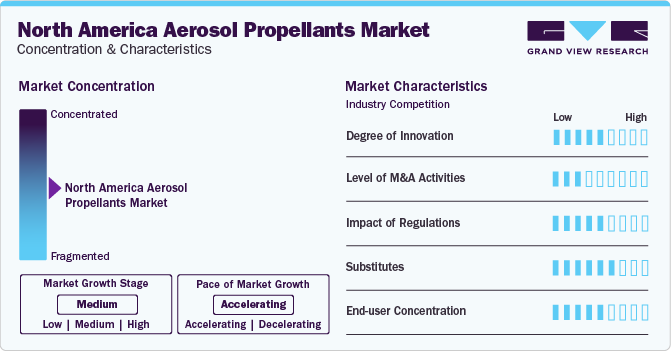 North America Aerosol Propellants Market Concentration & Characteristics