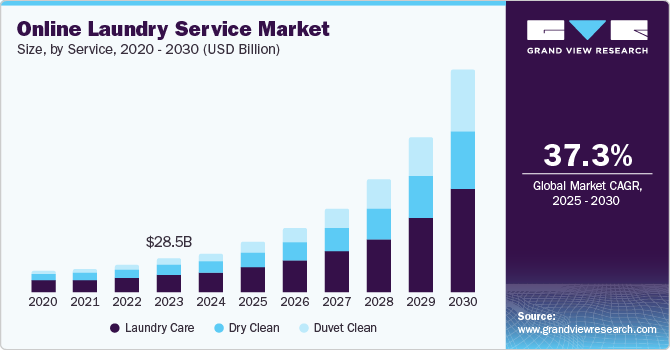 Online Laundry Service Market Size, by Service, 2020 - 2030 (USD Billion)