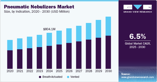 Pneumatic Nebulizers Market Size, By Indication, 2020 – 2030 (USD Million)