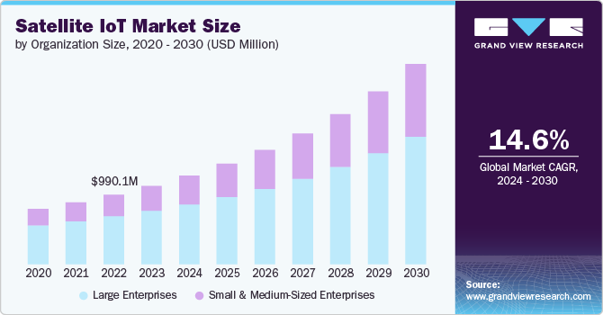 Satellite IoT Market size and growth rate, 2024 - 2030