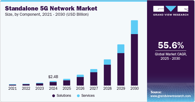 Standalone 5G Network Market Size by Product, 2021 - 2030 (USD Billion)