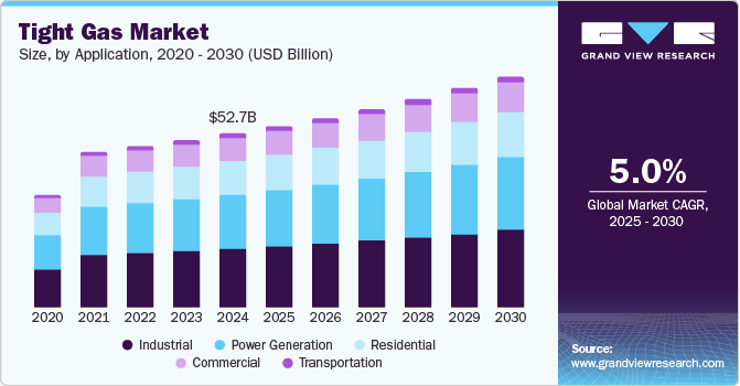 Tight Gas Market Size, by Application 2020 - 2030 (USD Billion)