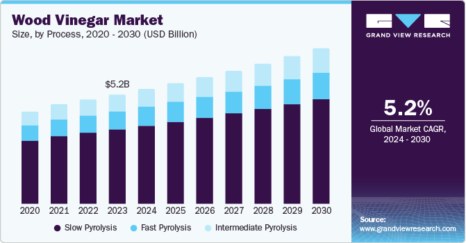 Wood Vinegar Market Size, by Process, 2020 - 2030 (USD Billion)